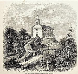 SLEZA, Sobótka, Kosciól na szczycie Slezy, Polska, view ca. 1852