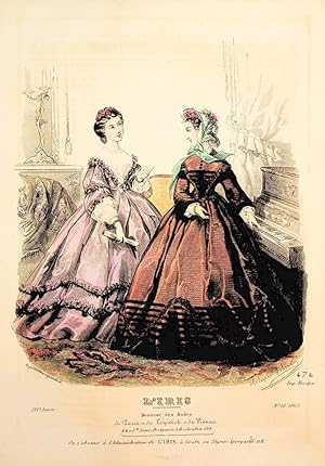 Damenmode ca. 1863 Women's Fashion old print