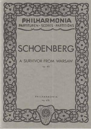 Bild des Verkufers fr Schoenberg. A Survivor from Warshaw. Op. 46. Philharmonia Partituren . No. 478. zum Verkauf von Fundus-Online GbR Borkert Schwarz Zerfa