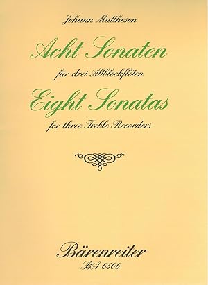 Bild des Verkufers fr 8 Sonaten f?r drei Altblockfl?ten (BA 6406) zum Verkauf von Antiquariat Hans Wger