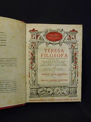 Imagen del vendedor de Teresa filsofa. [sigue:] Un verano de amor. a la venta por Llibreria Antiquria Casals