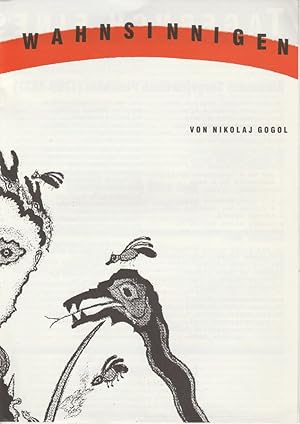 Seller image for Programmheft Nikolaj Gogol TAGEBUCH EINES WAHNSINNIGEN Premiere 17. Februar 1990 Mansarde Spielzeit 1989 / 90 for sale by Programmhefte24 Schauspiel und Musiktheater der letzten 150 Jahre