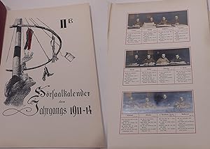 "II b. Hörsaalkalender des Jahrgangs 1911-1914". Riesige gedruckte Bierzeitung mit 14 montierten ...