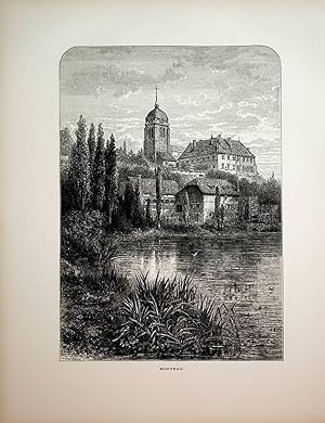 MORTEAU, vue avec Église Notre-Dame-de-l'Assomption de Morteau, France ca. 1875