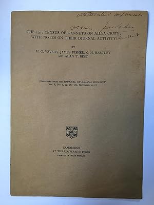 Seller image for The 1937 Census of Gannets on Ailsa Craig; with Notes on Their Diurnal Activity [reprinted from Journal of Animal Ecology, v6 n2] for sale by Joseph Burridge Books