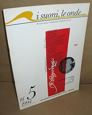 Bild des Verkufers fr I Suoni, le onde: Rivista della Fondazione Isabella Scelsi, #4 (1993) zum Verkauf von Atlantic Bookshop