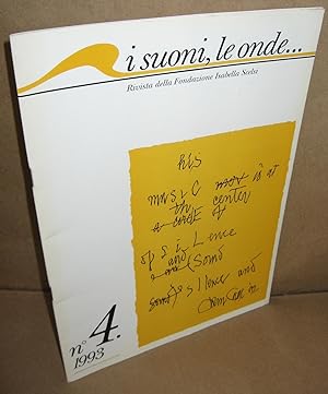 Imagen del vendedor de I Suoni, le onde: Rivista della Fondazione Isabella Scelsi, #4 (1993) a la venta por Atlantic Bookshop