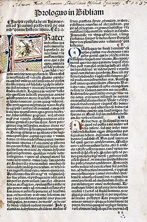 Biblia. Basel, Nikolaus Kessler, 9. X. 1487. 436 Blätter. Gotische Type. 2 Spalten. 56 Zeilen. Sc...