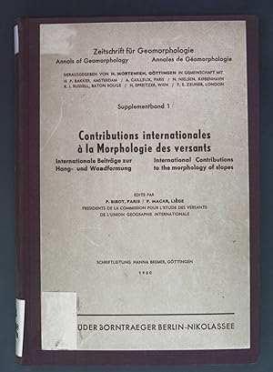 Bild des Verkufers fr Contributions internationales  la Morphologie des versants. Zeitschirften fr Geomorphologie: Supplementband 1. zum Verkauf von books4less (Versandantiquariat Petra Gros GmbH & Co. KG)