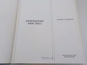 Bild des Verkufers fr Generazione anni dieci zum Verkauf von Antiquariat Bookfarm