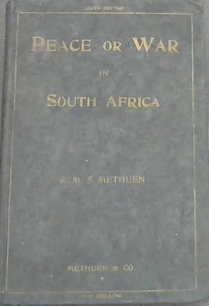 Bild des Verkufers fr Peace or War in South Africa zum Verkauf von Chapter 1