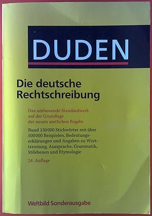 Seller image for DUDEN. Die deutsche Rechtschreibung. Band 1. 24., vllig neu bearbeitete und erweiterte Auflage. Weltbild Sonderausgabe. for sale by biblion2