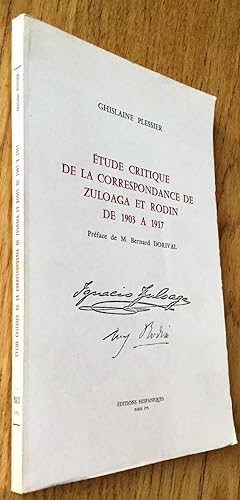 Étude critique de la correspondance de Zuloaga et Rodin de 1903 à 1917