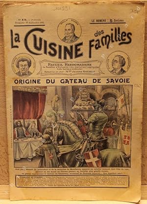 Imagen del vendedor de La Cuisine des Familles N 13 : Origine du gteau de Savoie - . a la venta por Librairie-Bouquinerie Le Pre Pnard