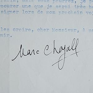 Seller image for Lettre signe de Marc Chagall for sale by Traces Ecrites