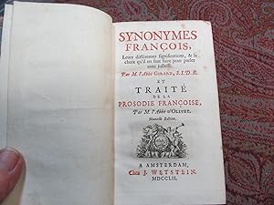 Imagen del vendedor de Synonymes Francois, Traite de la Prosodies Francoise a la venta por South Willington Book Cartel