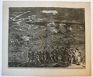[Antique print, etching/ets] 'Toght der Spanjaarden door 't waater naa Duyveland en Schouwen'; Sp...