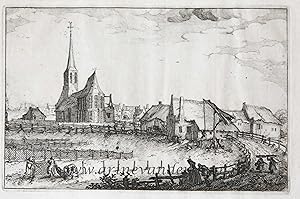 Antique print, etching | View of the village of Zandvoort/Gezicht op het dorp Zandvoort, publishe...