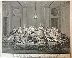 Antique print, engraving | Het Avondmaal onses Heeren Jesus Christus; The Last Supper, published ...