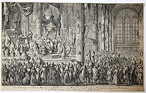 [Antique book illustration, 1689] Coronation of William III and Mary II / Kroning van Willem III ...