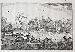 [Antique print, etching/ets] View of the 'Paters herberg' /Gezicht op de Paters Herbergh bij Haar...