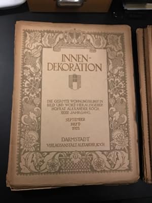 Immagine del venditore per Innen-Dekoration. Die gesamte Wohnungskunst in Bild und Wort. XXXII Jahrgang September 1921. venduto da Altstadt-Antiquariat Nowicki-Hecht UG