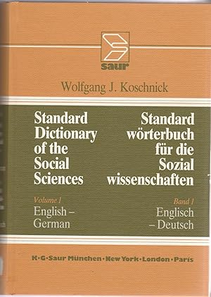 Bild des Verkufers fr Standard Dictionary of the Social Sciences/Standard-Wrterbuch fr die Sozial-Wissenschaften: English-German/Englisch-Deutsch (English and German Edition) zum Verkauf von Andreas Schller