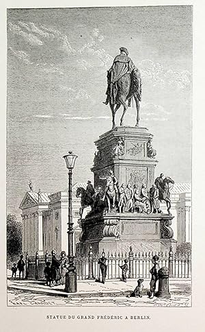 BERLIN, Unter den Linden, Reiterstandbild Friedrichs des Großen, Ansicht ca. 1865