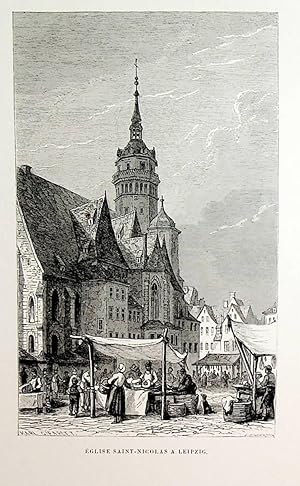 LEIPZIG, Nikolaikirche, Sachsen, Ansicht ca. 1865