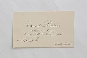 Carte de visite autographe d'Ernest Lavisse