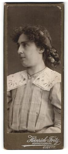 Fotografie Heinrich Fritz, Greiz, Portrait junge Dame mit Haarknoten