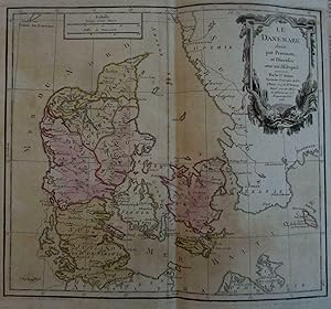 Denmark Jutland Baltic Sea Zeland Fionie c.1766 Brion decorative historical map