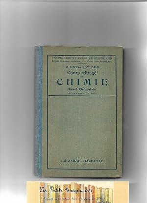 Seller image for Cours abrg de Chimie, Brevet lmentaire, Programme de 1920 for sale by La Petite Bouquinerie