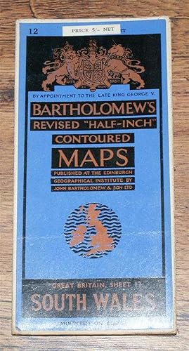 South Wales - Bartholomew's Revised "Half-Inch" Contoured Maps, Great Britain Sheet 12