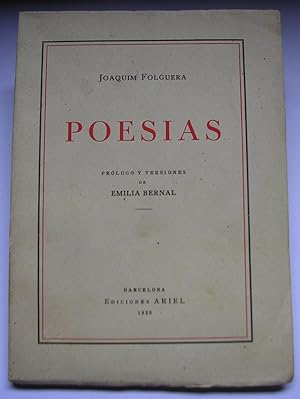 Seller image for POESIAS. Prlogo y versiones de Emilia Bernal. Presentacin de Alfons Maseras for sale by LLIBRES del SENDERI