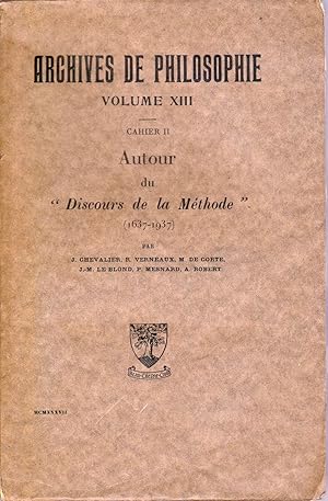 Autour du "Discours de la Méthode" (1637-1937)