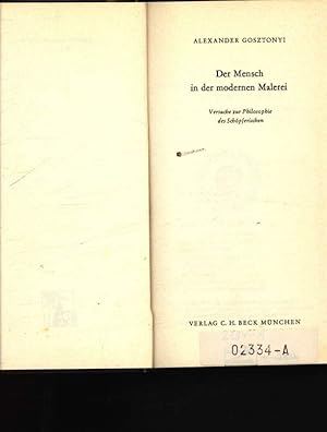 Bild des Verkufers fr Der Mensch in der modernen Malerei Versuche zur Philosophie d. Schpferischen zum Verkauf von Antiquariat Bookfarm