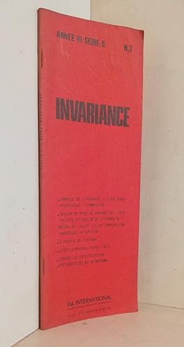 Invariance - Année VI- Serie II N.3