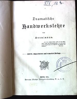 Imagen del vendedor de Dramatische Handwerkslehre. a la venta por books4less (Versandantiquariat Petra Gros GmbH & Co. KG)