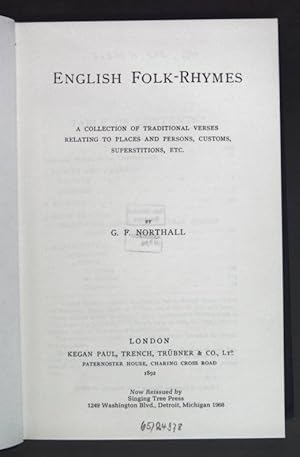 Seller image for English Folk-Rhymes. for sale by books4less (Versandantiquariat Petra Gros GmbH & Co. KG)