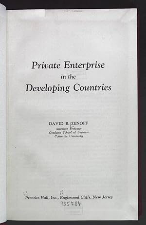 Bild des Verkufers fr Private Enterprise in the Developing Countries. zum Verkauf von books4less (Versandantiquariat Petra Gros GmbH & Co. KG)