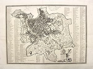 Pianta topografica della citta di Roma divisa in 14 rioni. Roma 1814.