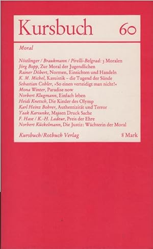 Bild des Verkufers fr Kursbuch 60: Moral; Juni 1980 zum Verkauf von Schrmann und Kiewning GbR