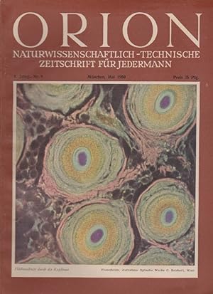 Seller image for Orion. Illustrierte naturwissenschaftlich-technische Zeitschrift fr Jedermann; 5. Jg. Mai 1950, Heft 9 / Ausgabe B for sale by Schrmann und Kiewning GbR