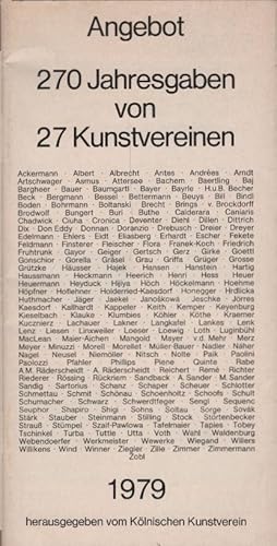 Image du vendeur pour Angebot: 270 Jahresgaben von 27 Kunstvereinen / hrsg. vom Klnischen Kunstverein mis en vente par Schrmann und Kiewning GbR