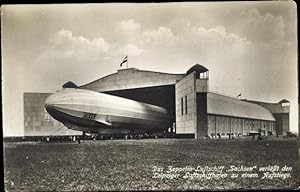 Ansichtskarte / Postkarte Zeppelin Luftschiff Sachsen, Luftschiffhafen Leipzig, Luftschiffhalle