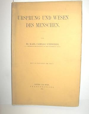 Imagen del vendedor de Ursprung und Wesen des Menschen a la venta por Antiquariat Zinnober