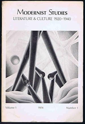 Seller image for Modernist Studies: Literature and Culture 1920-1940 Volume 1 Number 1 for sale by Lazy Letters Books