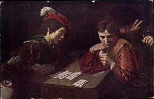 Seller image for Knstler Ansichtskarte / Postkarte Caravaggio, Michelangelo da, Der Falschspieler, Betrug beim Kartenspiel for sale by akpool GmbH