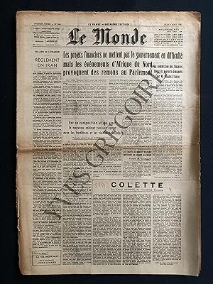 LE MONDE-N°2963-JEUDI 5 AOUT 1954-COLETTE